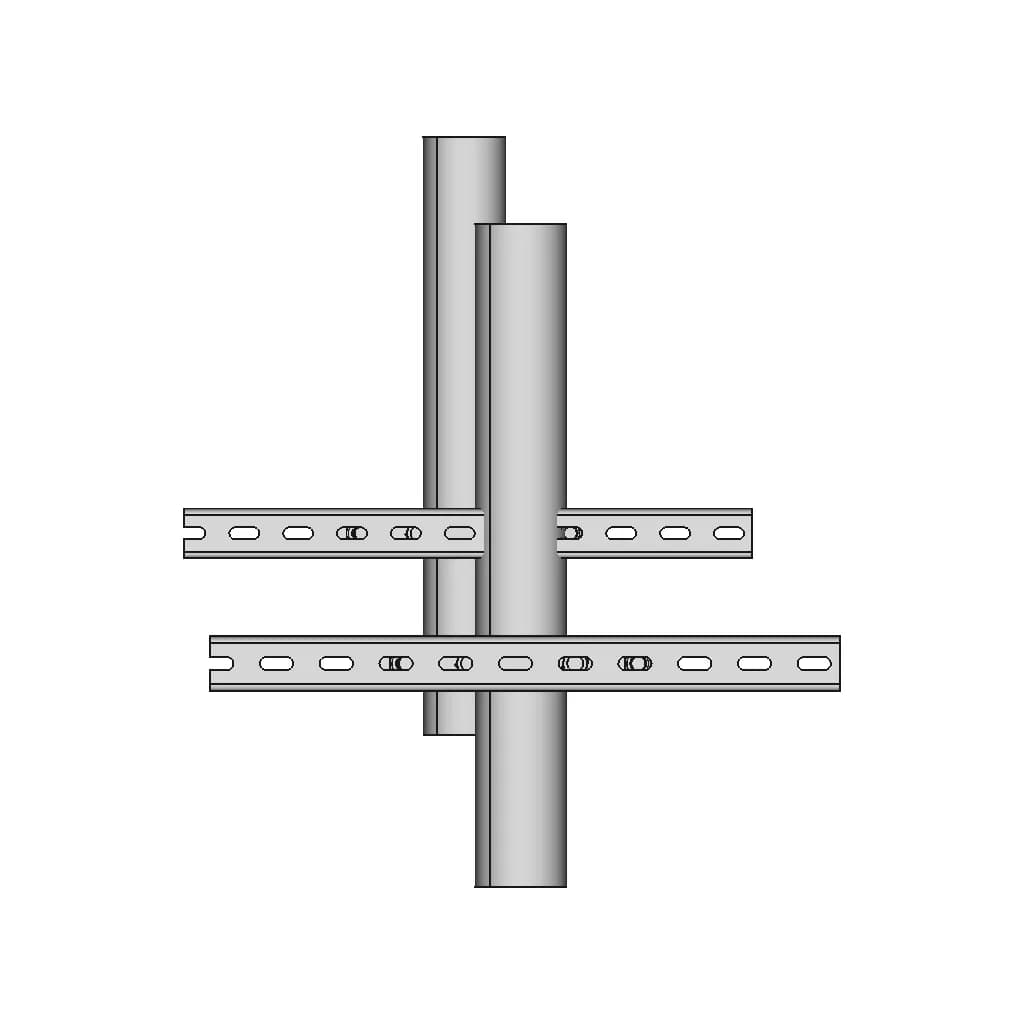 Pipe Connection To Channel Strut Electrical Mechanical Solidworks | CAD Model for Energy Systems_270_0_degree_snapshot