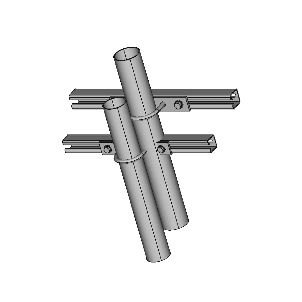 Pipe Connection To Channel Strut Electrical Mechanical Solidworks | CAD Model for Energy Systems_60_30_degree_snapshot