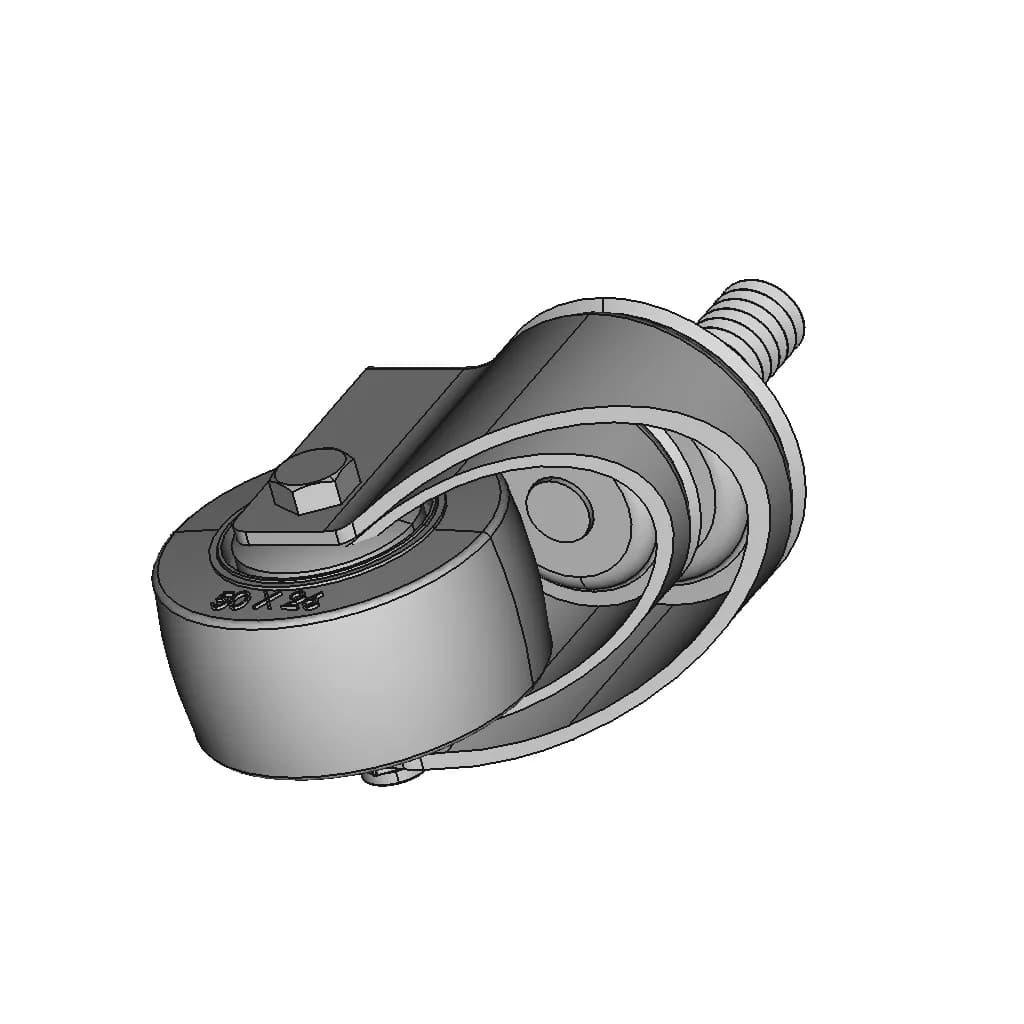Castor Hod 2 Inch Pu Sts 1 | Industrial CAD Design_60_30_degree_snapshot