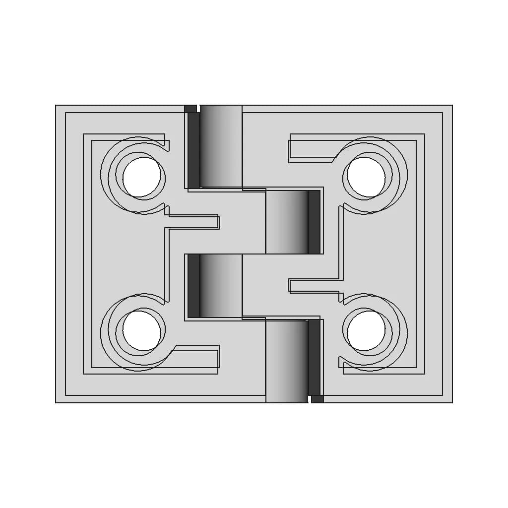 60Mm Wide Plastic Hinge 1 | Industrial CAD Design_270_0_degree_snapshot