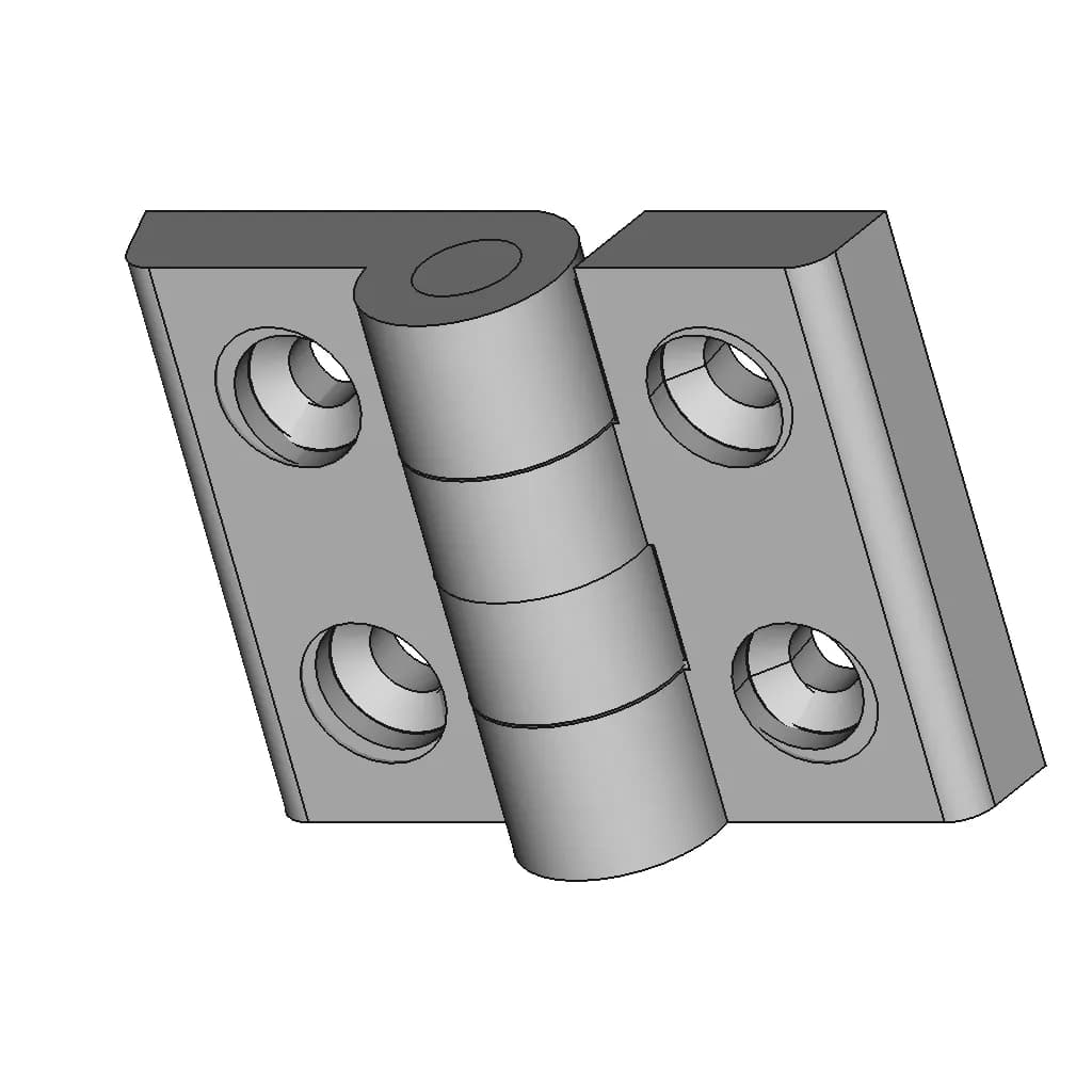 60Mm Wide Plastic Hinge 1 | Industrial CAD Design_60_30_degree_snapshot
