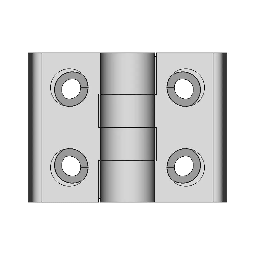 60Mm Wide Plastic Hinge 1 | Industrial CAD Design_90_0_degree_snapshot