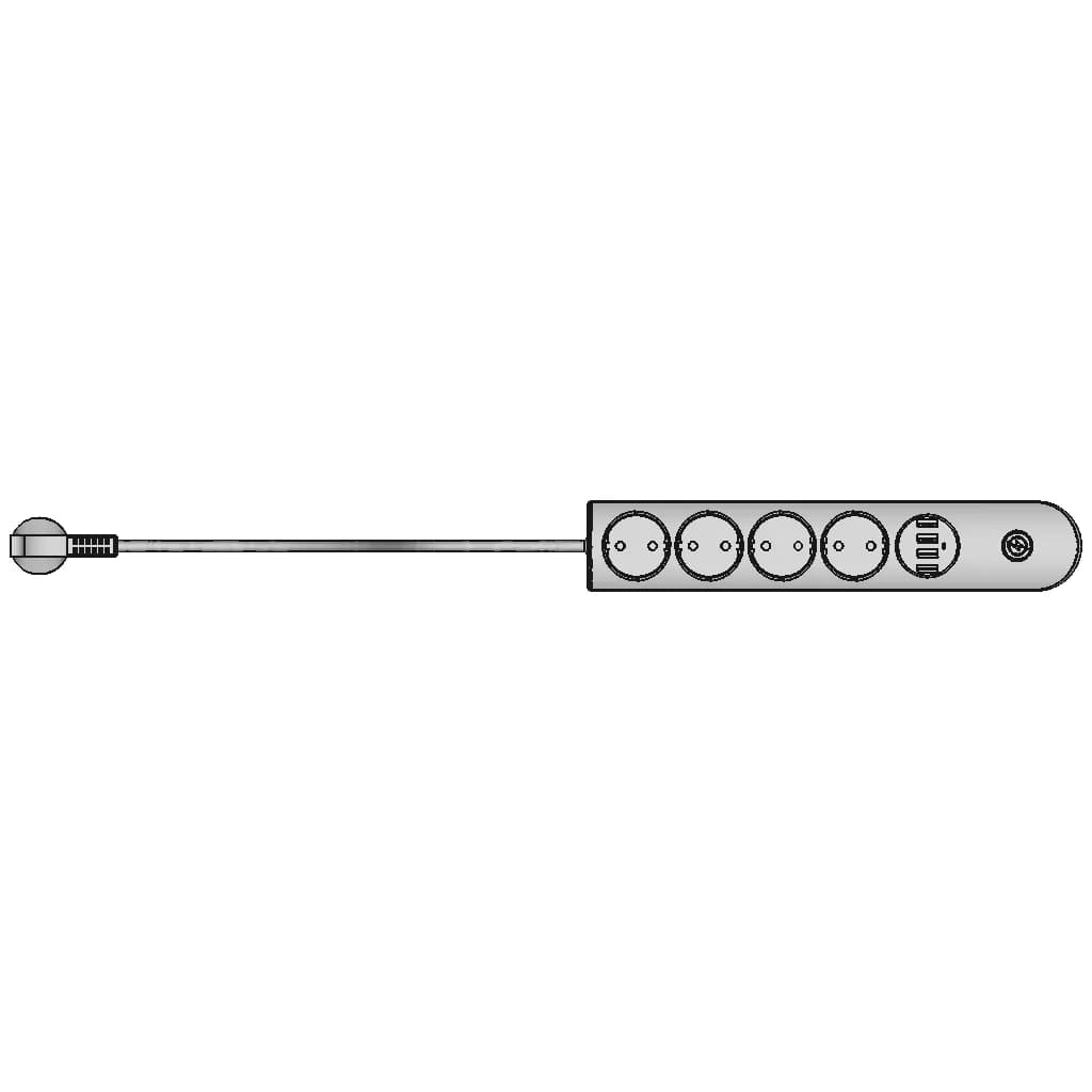 4 Way Electrical Extension Cord 1 | CAD Model for Energy Systems_270_0_degree_snapshot