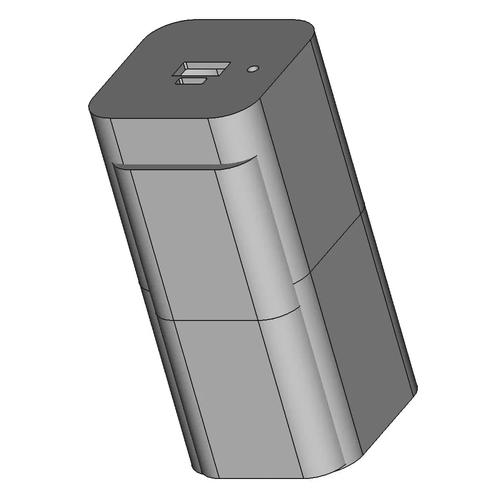 Power Bank 1S 4P 18650 1 | CAD Model for Energy Systems_60_30_degree_snapshot