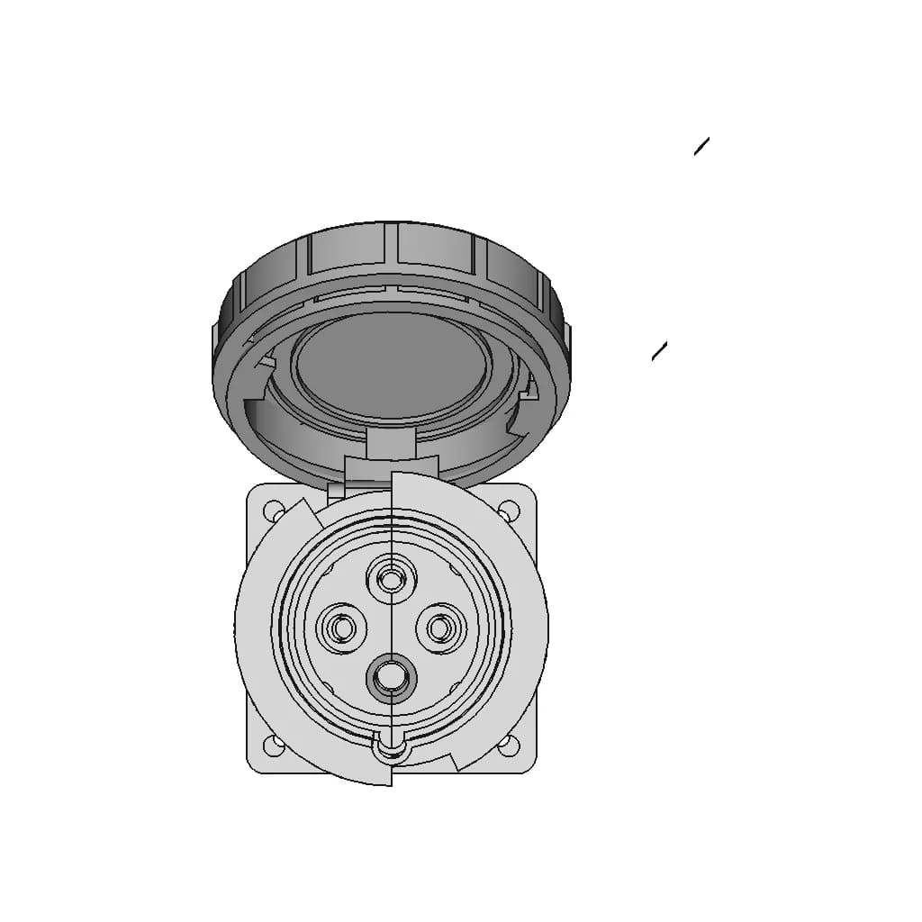 Built In Socket 32A 400V 3P E Ip67 | CAD Model for Energy Systems_270_0_degree_snapshot