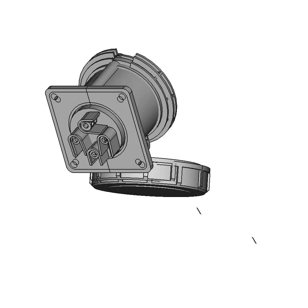 Built In Socket 32A 400V 3P E Ip67 | CAD Model for Energy Systems_60_30_degree_snapshot