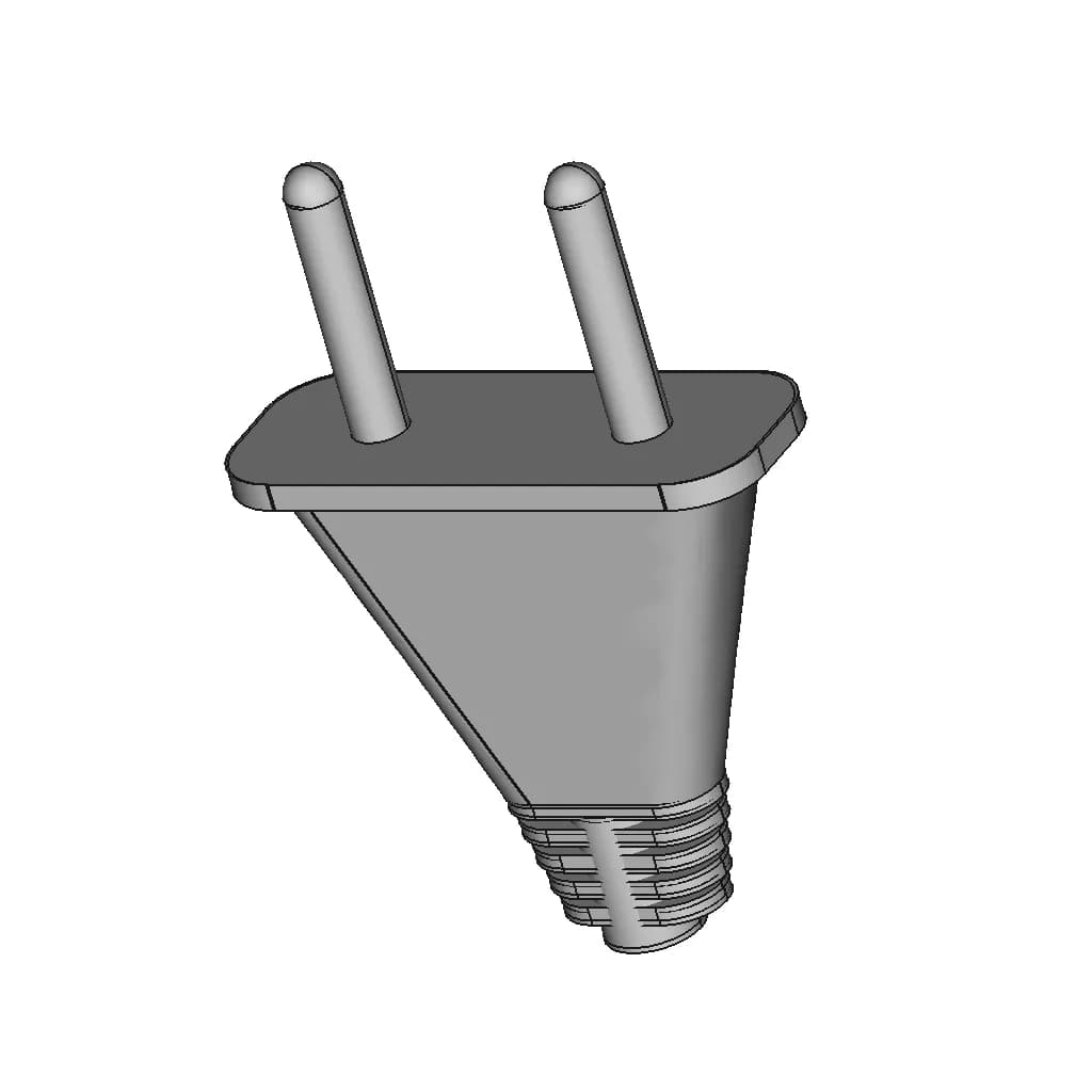 Electrical Plug Type C 2 Pin 1 | CAD Model for Energy Systems_60_30_degree_snapshot