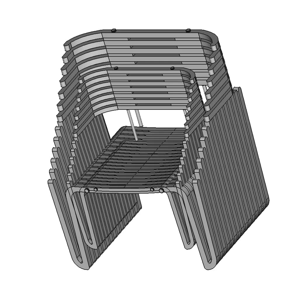 Wooden Chair Minimalist Style 1 | Industrial CAD Design_60_30_degree_snapshot