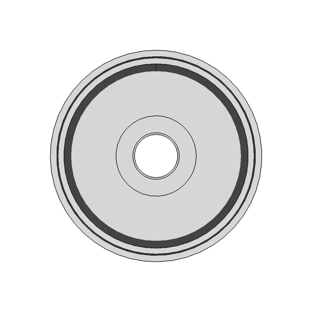 Recessed Pulley Or Hub Component With Central Bore | Industrial CAD Design_0_90_degree_snapshot