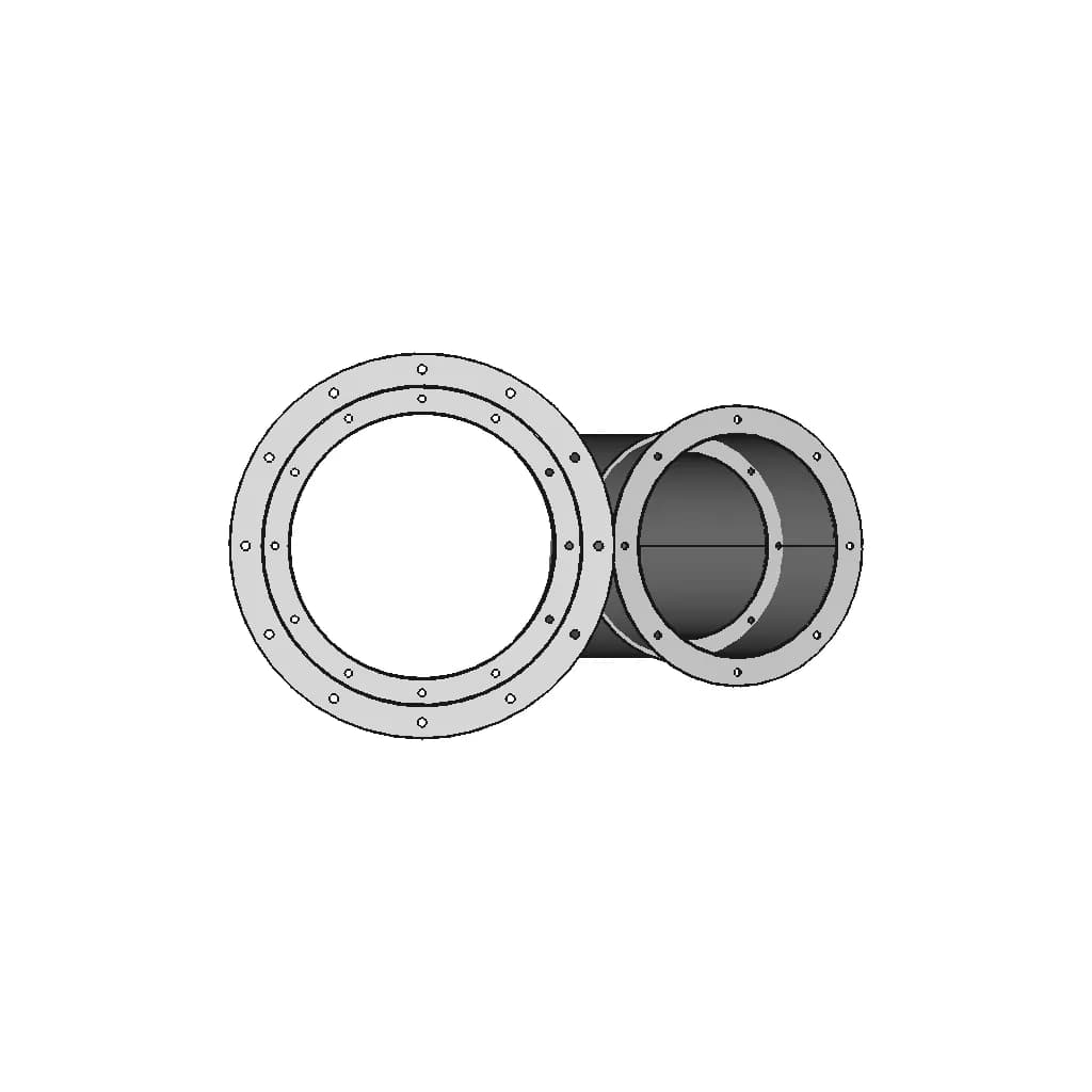 Pipe O400 With Branch O280 27 1 | Industrial CAD Design_270_0_degree_snapshot