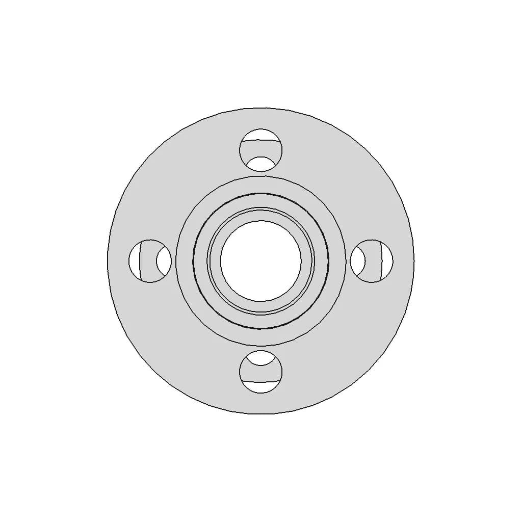 Cylindrical Flange Connector With Mounting Base 1 | Industrial CAD Design_0_0_degree_snapshot
