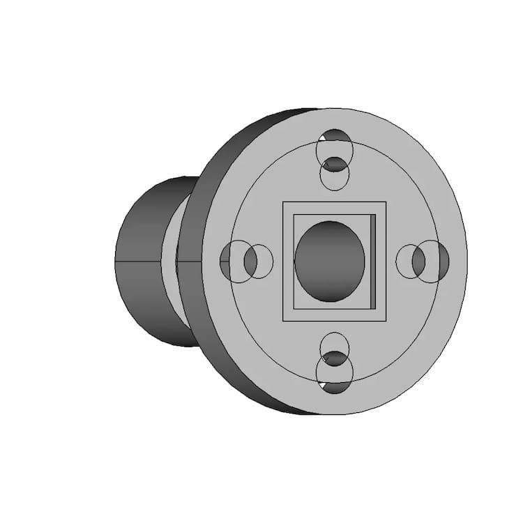 Cylindrical Flange Connector With Mounting Base 1 | Industrial CAD Design