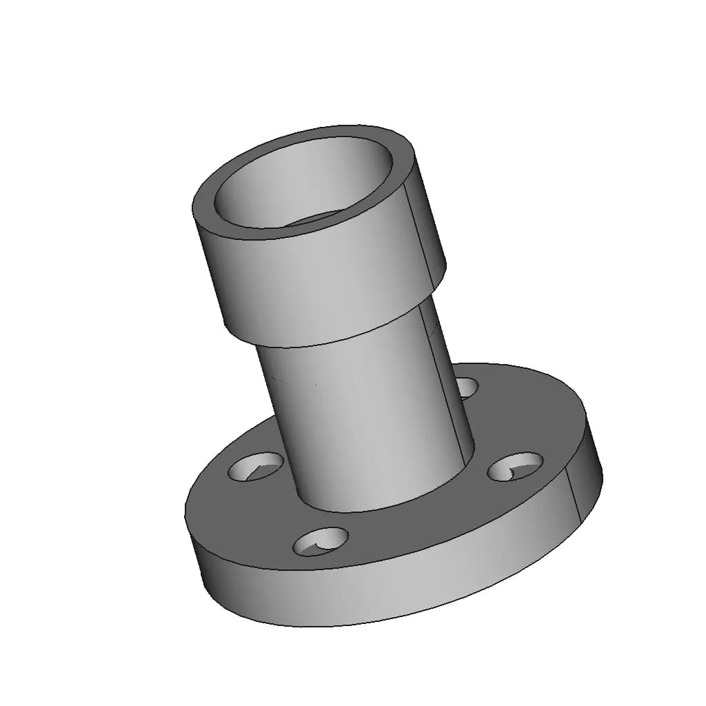 Cylindrical Flange Connector With Mounting Base 1 | Industrial CAD Design_60_30_degree_snapshot