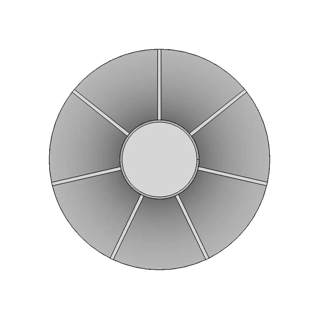 3D Model Of Curved Blade Impeller For Fluid | Industrial CAD Design_0_0_degree_snapshot