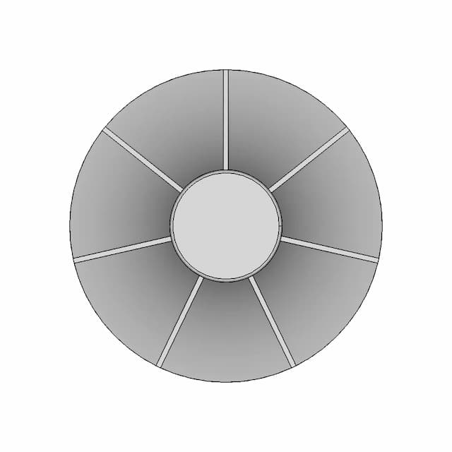 3D Model Of Curved Blade Impeller For Fluid | Industrial CAD Design