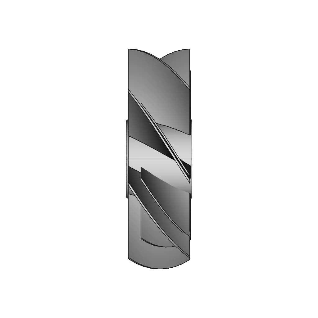 3D Model Of Curved Blade Impeller For Fluid | Industrial CAD Design_0_90_degree_snapshot