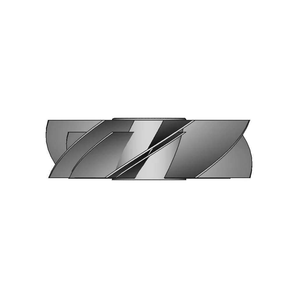 3D Model Of Curved Blade Impeller For Fluid | Industrial CAD Design_90_0_degree_snapshot
