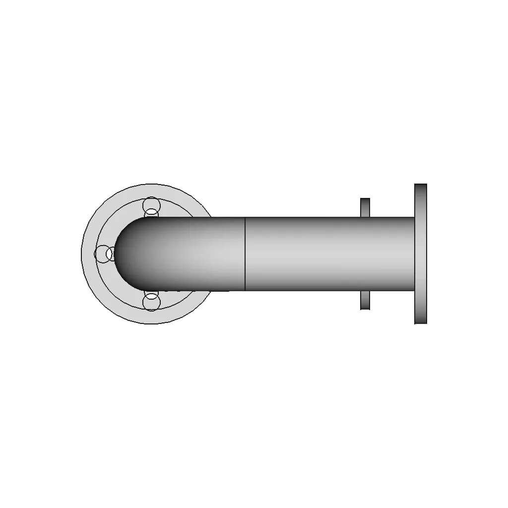 90 Degree Flanged Pipe Elbow 1 | Industrial CAD Design_0_0_degree_snapshot