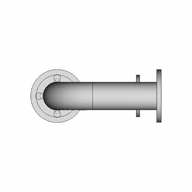 90 Degree Flanged Pipe Elbow 1 | Industrial CAD Design