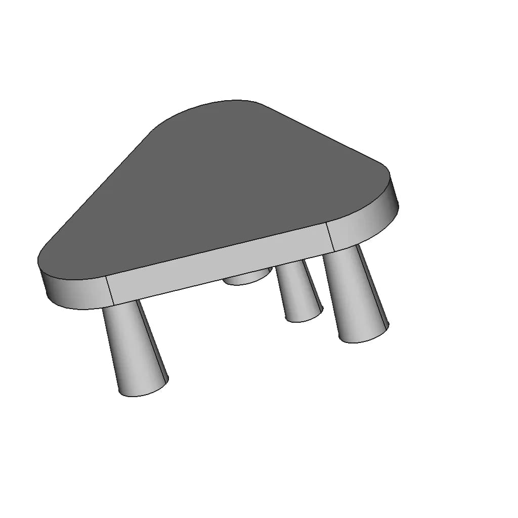 Modern Triangular Stool Minimalist Design With Bold Colors | Industrial CAD Design_60_30_degree_snapshot