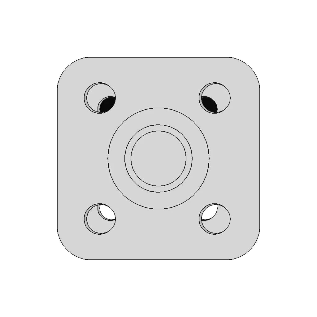 Cylindrical Flange Mount With Threaded Base 1 | Industrial CAD Design_0_0_degree_snapshot
