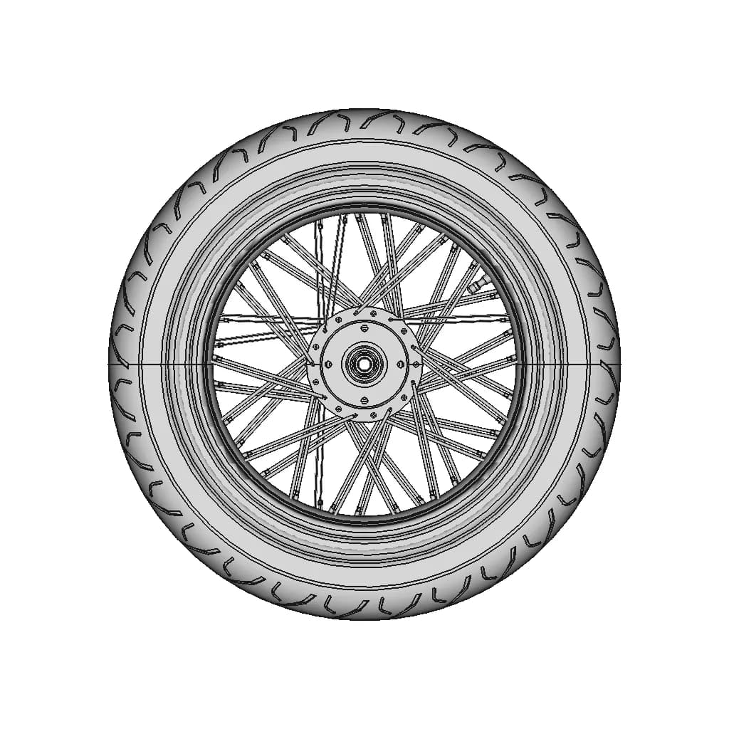 Motorcycle Wheel 90 90 17 1 | CAD Model for Energy Systems_0_0_degree_snapshot
