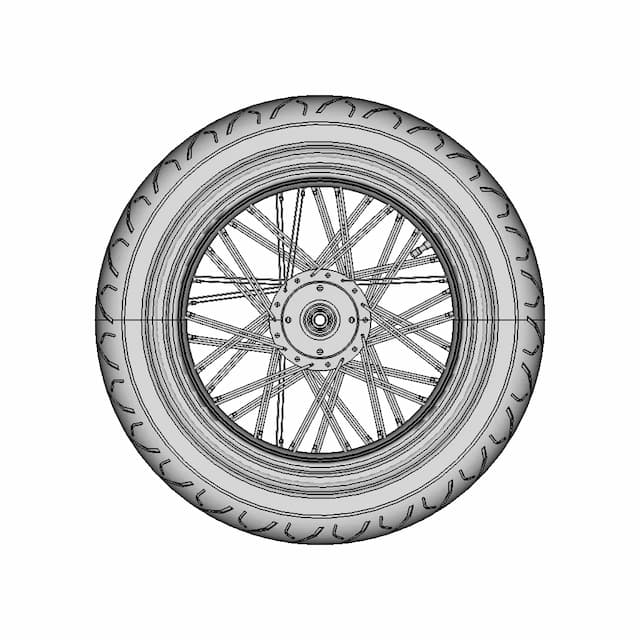 Motorcycle Wheel 90 90 17 1 | CAD Model for Energy Systems