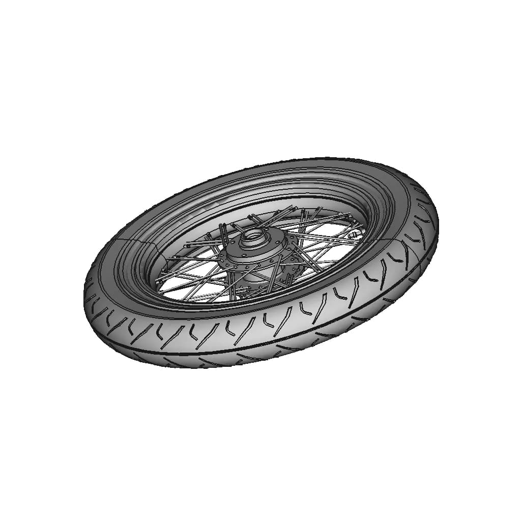 Motorcycle Wheel 90 90 17 1 | CAD Model for Energy Systems_60_30_degree_snapshot