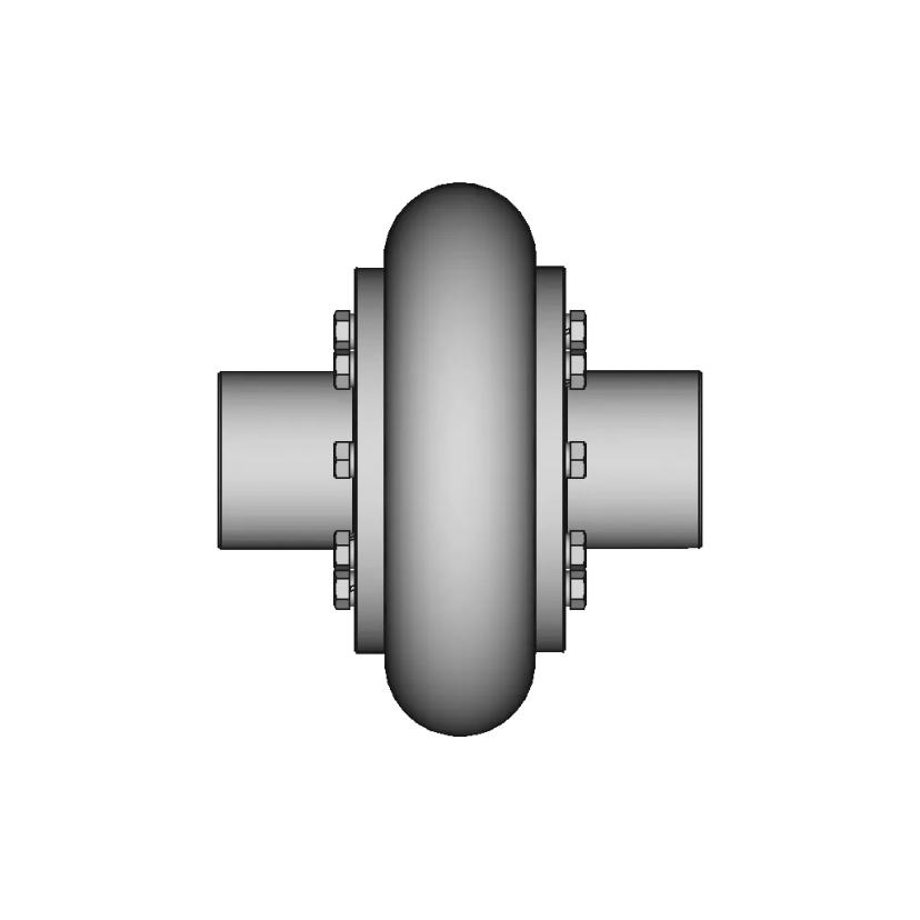 Elastic Coupling With Toroidal Shell With Torque Transmission | CAD Model for Energy Systems