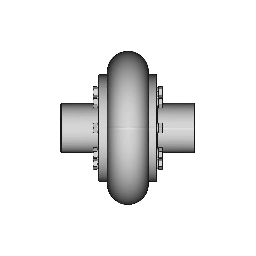 Elastic Coupling With Toroidal Shell With Torque Transmission | CAD Model for Energy Systems_270_0_degree_snapshot