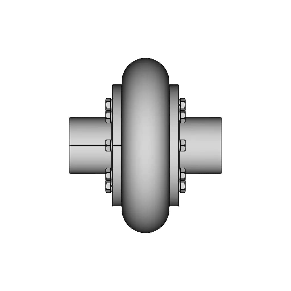 Elastic Coupling With Toroidal Shell With Torque Transmission | CAD Model for Energy Systems_90_0_degree_snapshot