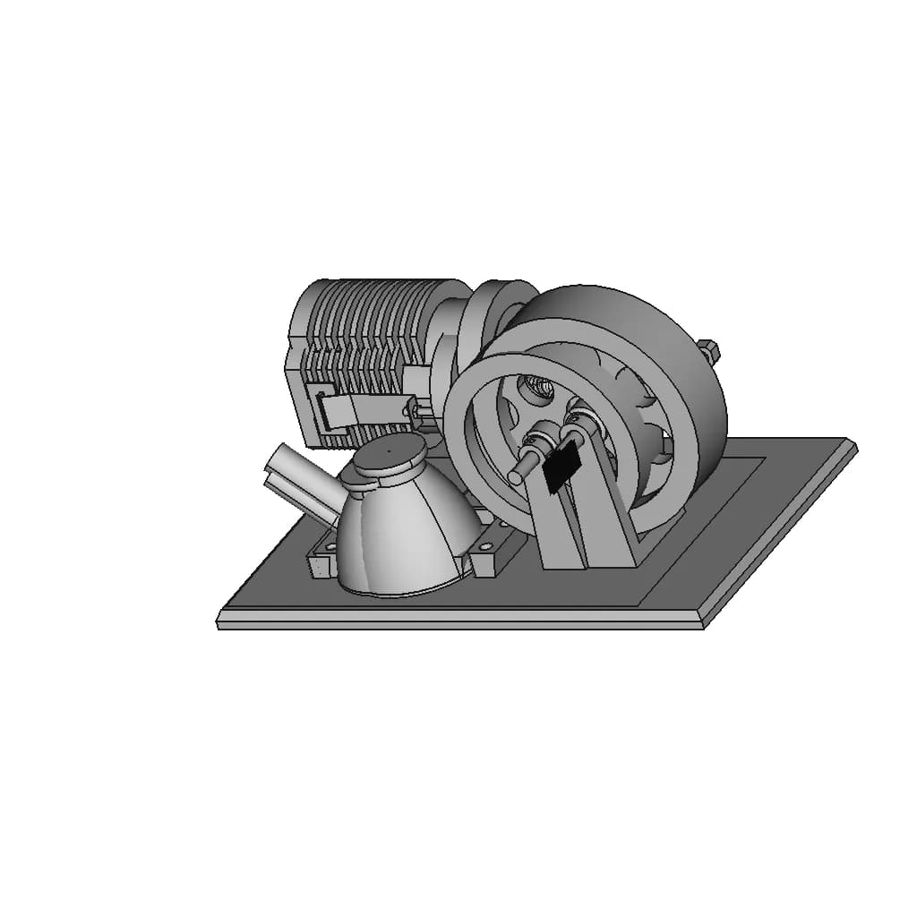 Flame Flickering Engine Or Flame Eater Engine 2 | CAD Model for Energy Systems_60_30_degree_snapshot