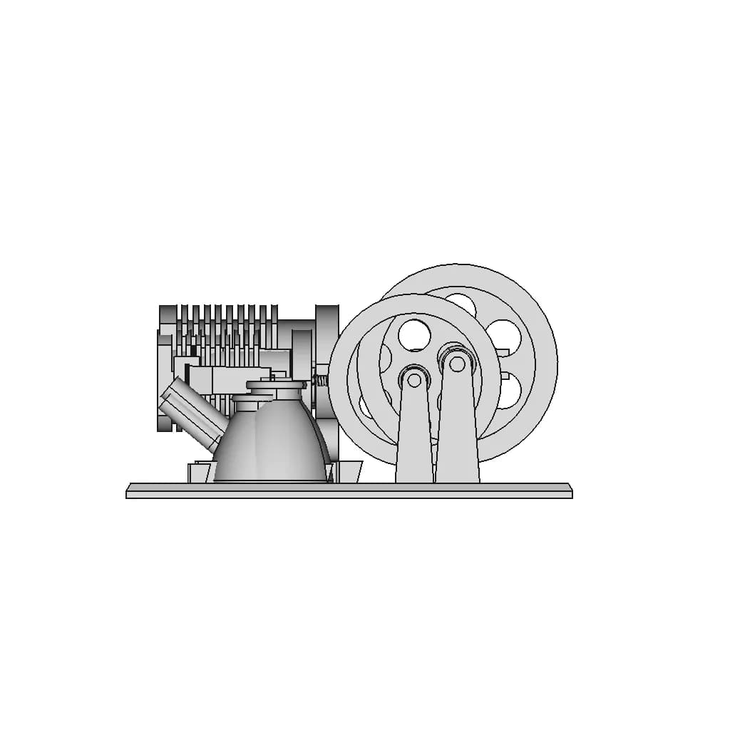 Flame Flickering Engine Or Flame Eater Engine 2 | CAD Model for Energy Systems_90_0_degree_snapshot