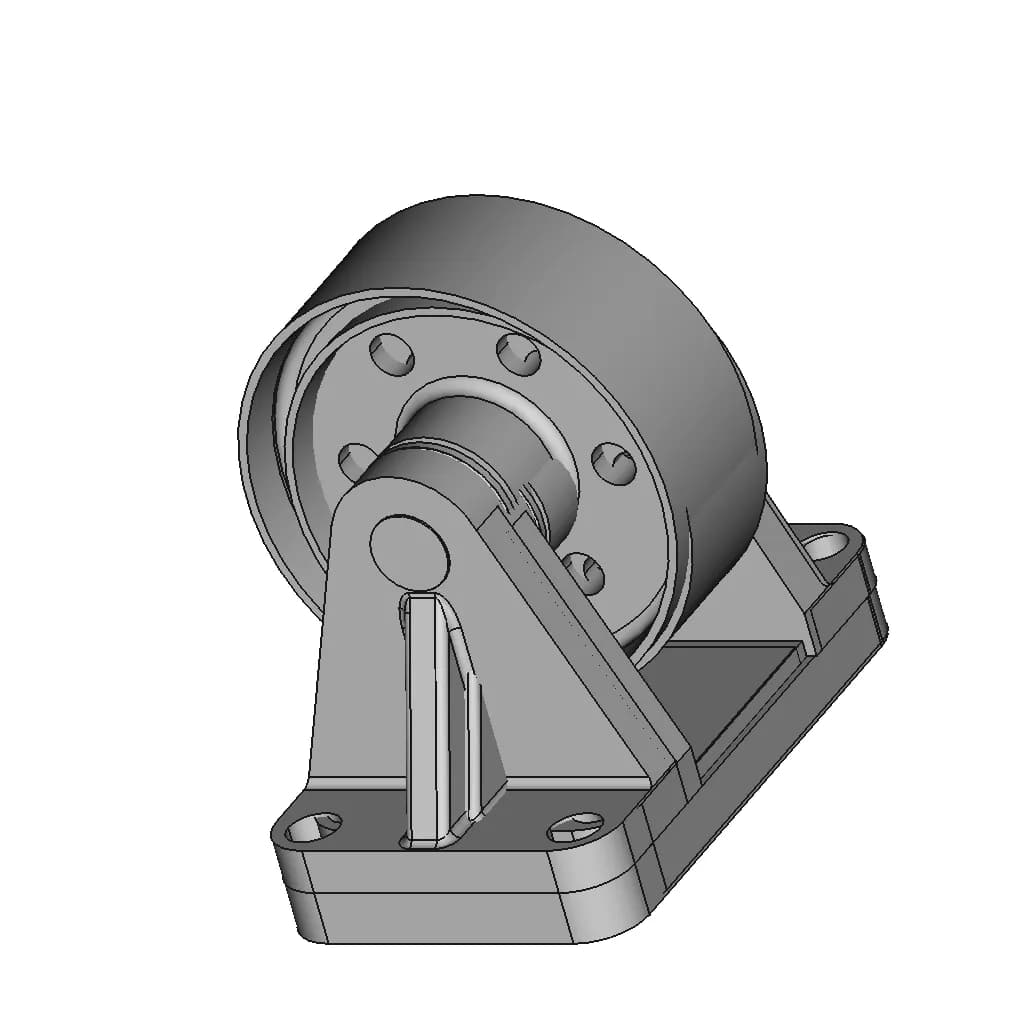 Shaky Castor Wheel 1 | Industrial CAD Design_60_30_degree_snapshot