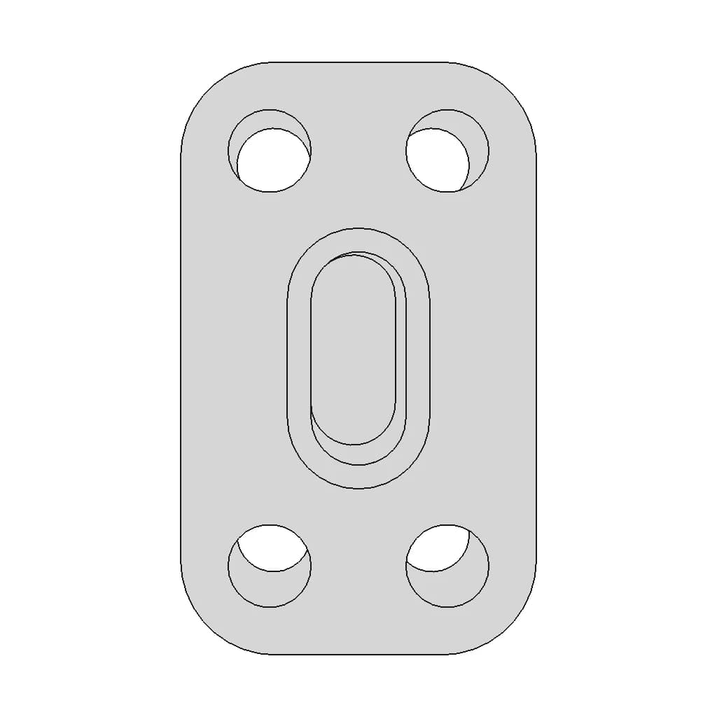 Elliptical Boss Mounting Plate 1 | Industrial CAD Design_0_0_degree_snapshot