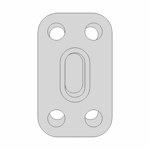Elliptical Boss Mounting Plate 1 | Industrial CAD Design