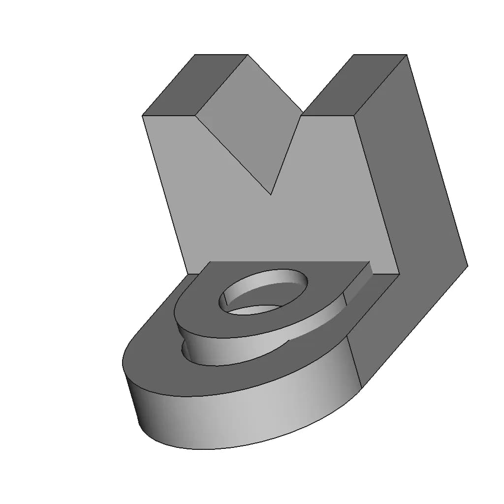 V Support Bracket With Rounded Base And Mounting | Industrial CAD Design_60_30_degree_snapshot