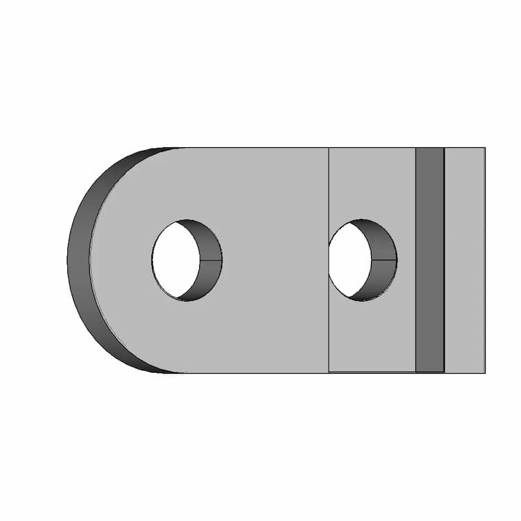 Dual Hole Connector With Step Cutout And Rounded | Industrial CAD Design