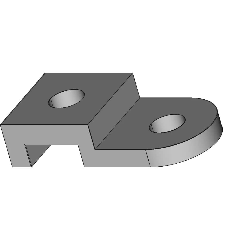 Dual Hole Connector With Step Cutout And Rounded | Industrial CAD Design_60_30_degree_snapshot