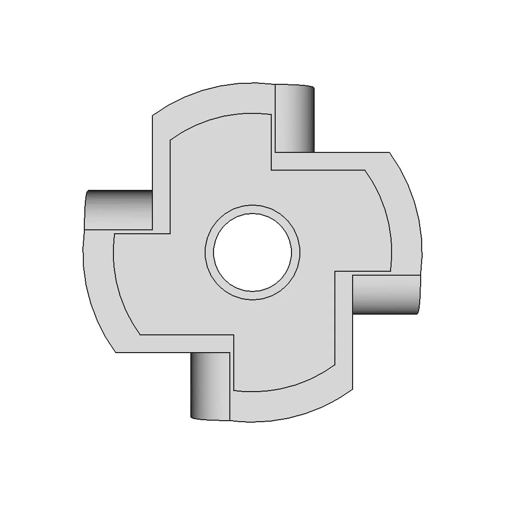 Tee Nut For Wood 1 | Industrial CAD Design_90_0_degree_snapshot
