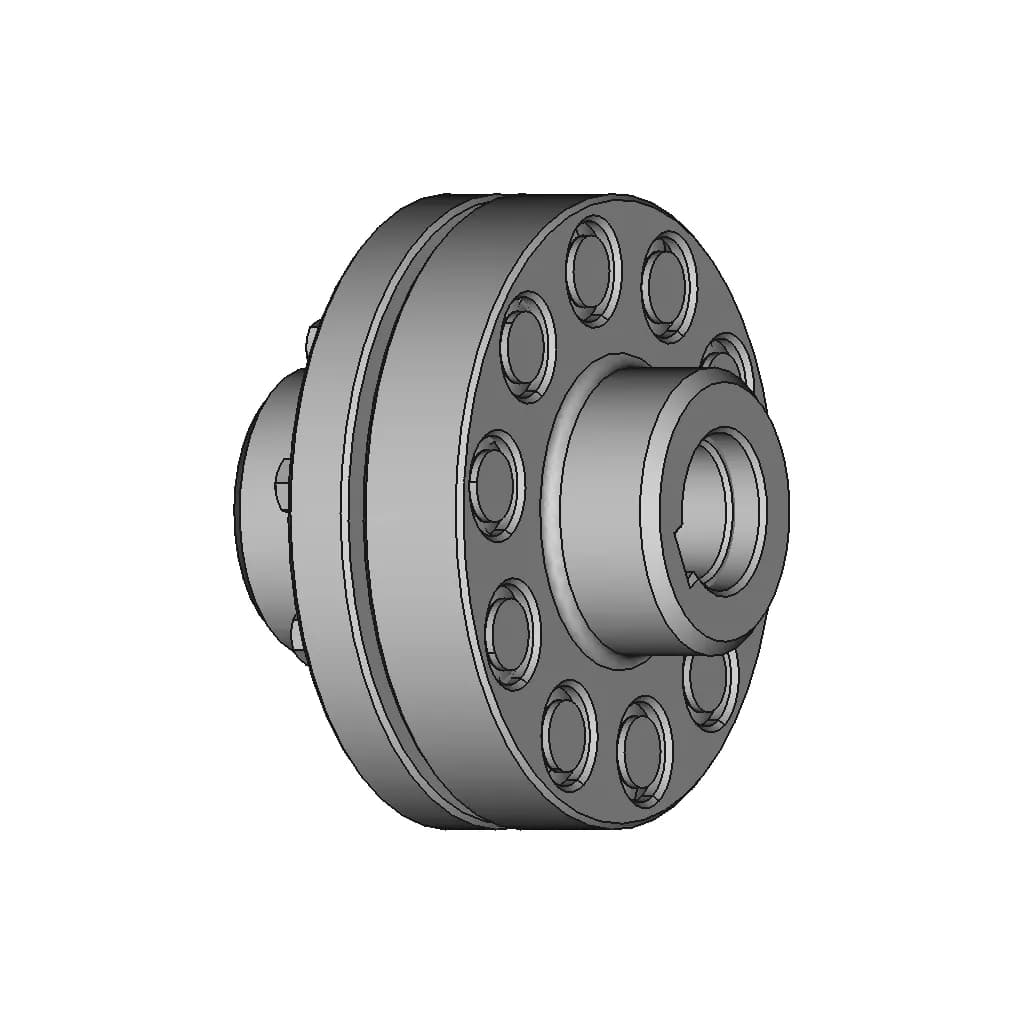 Elastic Sleeve Pin Coupling With A Torque Of | CAD Model for Energy Systems_60_30_degree_snapshot