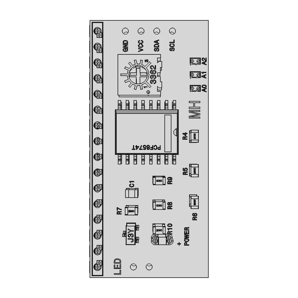 2X16 Lcd With I2C Module 1 | CAD Model for Energy Systems_0_90_degree_snapshot