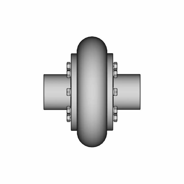 Elastic Coupling With Toroidal Shell With Torque Transmission | CAD Model for Energy Systems