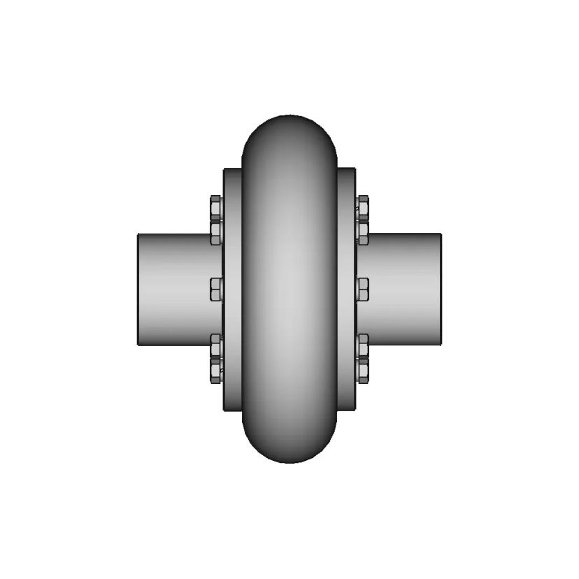 Elastic Coupling With Toroidal Shell With Torque Transmission | CAD Model for Energy Systems