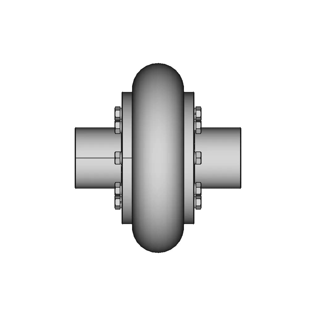 Elastic Coupling With Toroidal Shell With Torque Transmission | CAD Model for Energy Systems_90_0_degree_snapshot