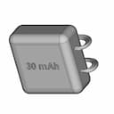 Mini Lipo 30 Mah 3 7 V 9X9X4 | CAD Model for Energy Systems_60_30_degree_snapshot