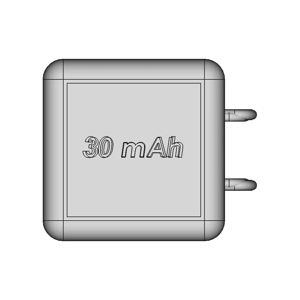 Mini Lipo 30 Mah 3 7 V 9X9X4 | CAD Model for Energy Systems_90_0_degree_snapshot