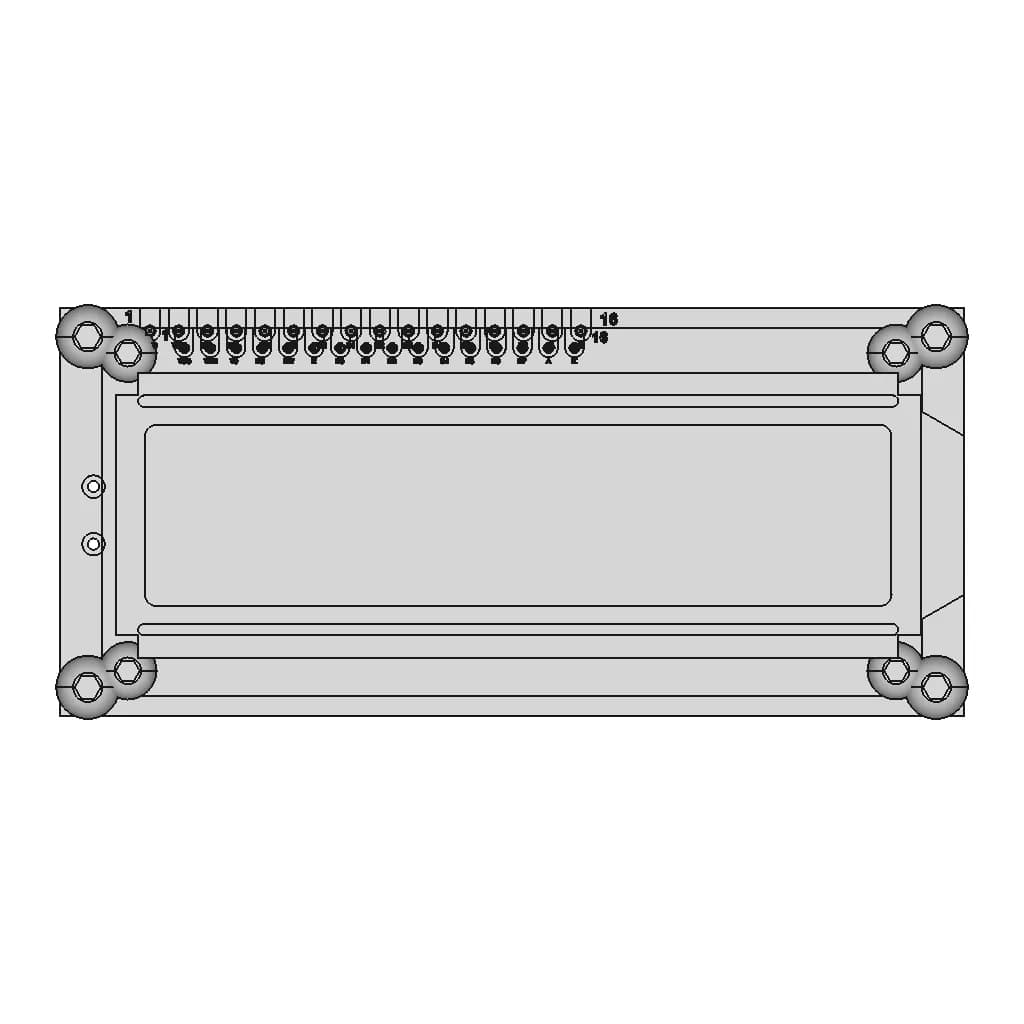 Lcd 16X2 Display With Text 1 | CAD Model for Energy Systems_270_0_degree_snapshot