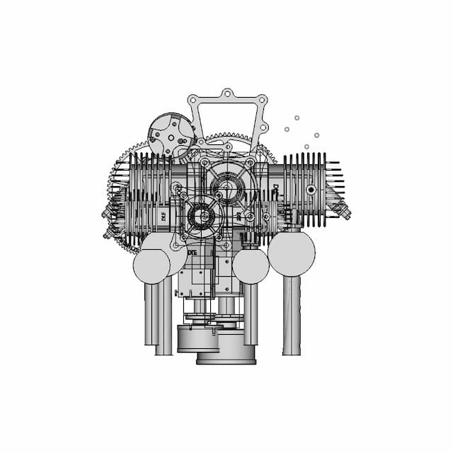 Dle120 Engine 3D Printed Starter 1 | CAD Model for Energy Systems