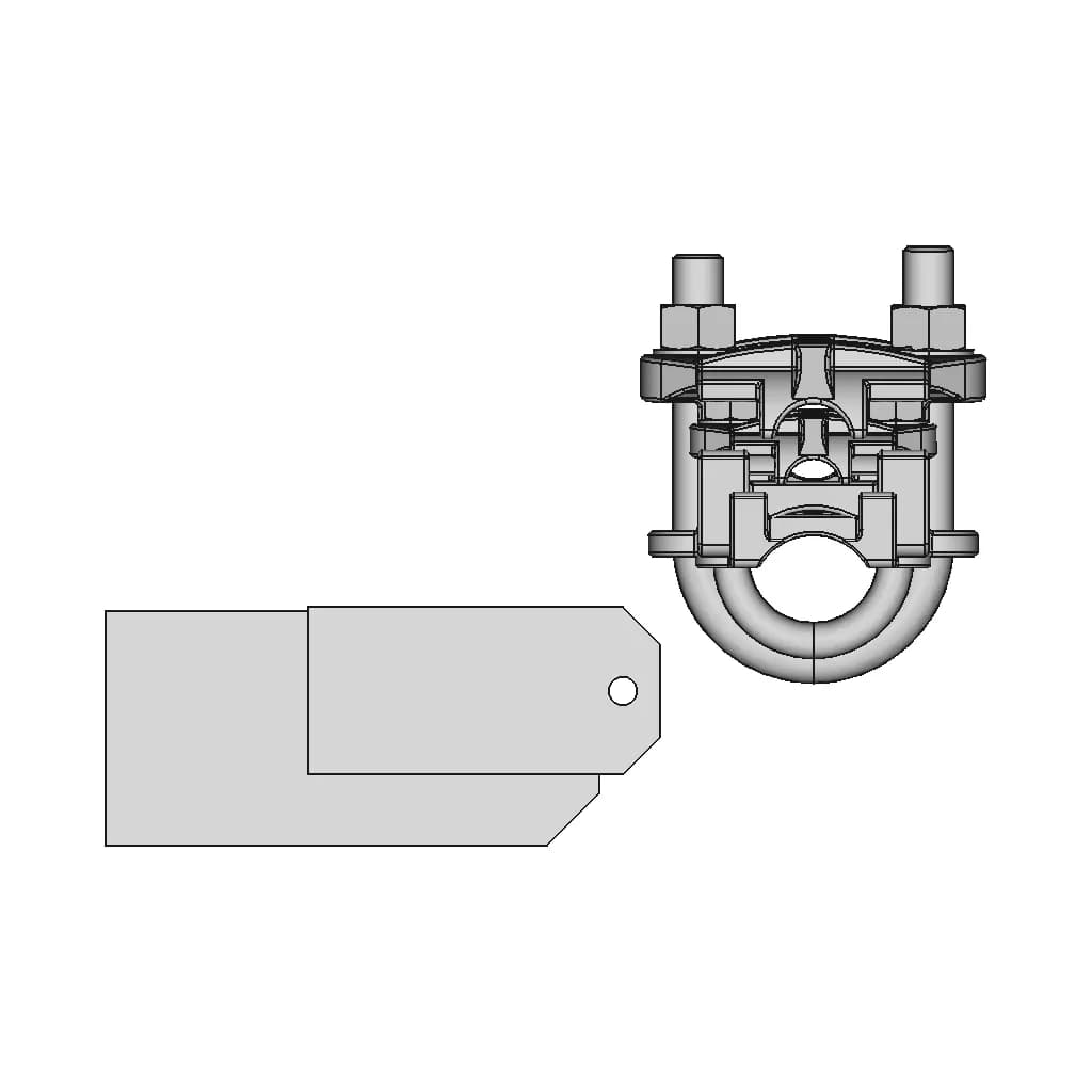 Elecrical Conduit Pipe Grounding Clamp 1 | CAD Model for Energy Systems_0_270_degree_snapshot